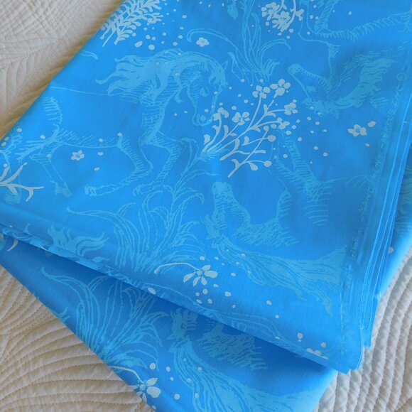 VTG Equus Zuzek 60s Key West Hand Print Fabric horse stallion Lilly Pulitzer 1yd - Picture 15 of 15